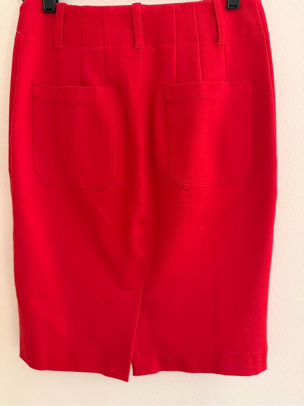 Anthropologie Maeve Red Ponte Knit Colette high waist midi pencil Skirt pocket S - Picture 4 of 8